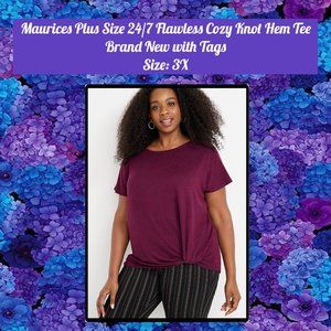 Maurices Plus Size 24/7 Flawless Cozy Knot Hem Tee 3X